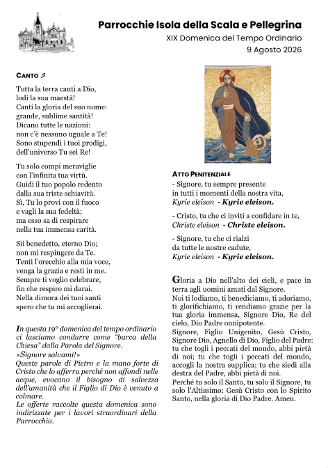 XIX Domenica del Tempo Ordinario - Anno A