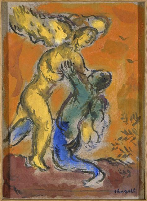 Marc Chagall - Giacobbe lotta con l'Angelo