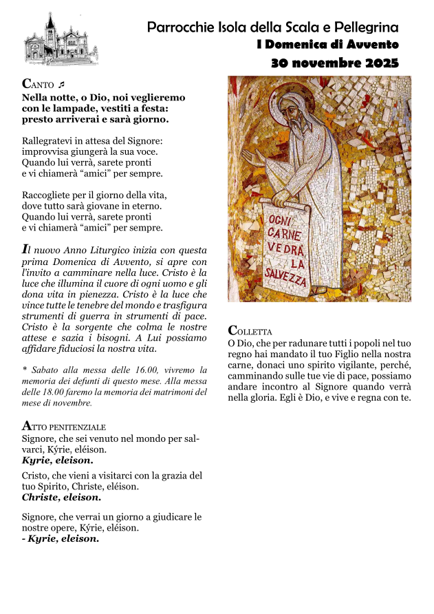 I Domenica di Avvento - Anno A