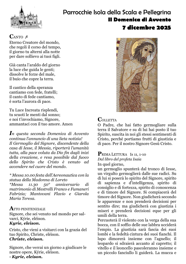 II Domenica di Avvento - Anno A