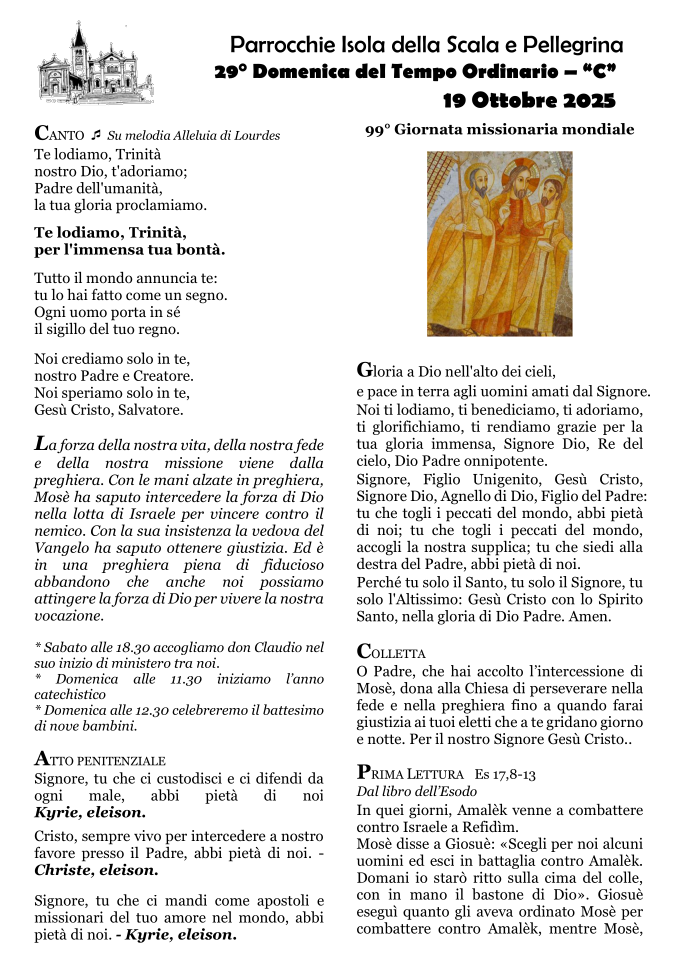 XXIX Domenica del Tempo Ordinario - Anno C