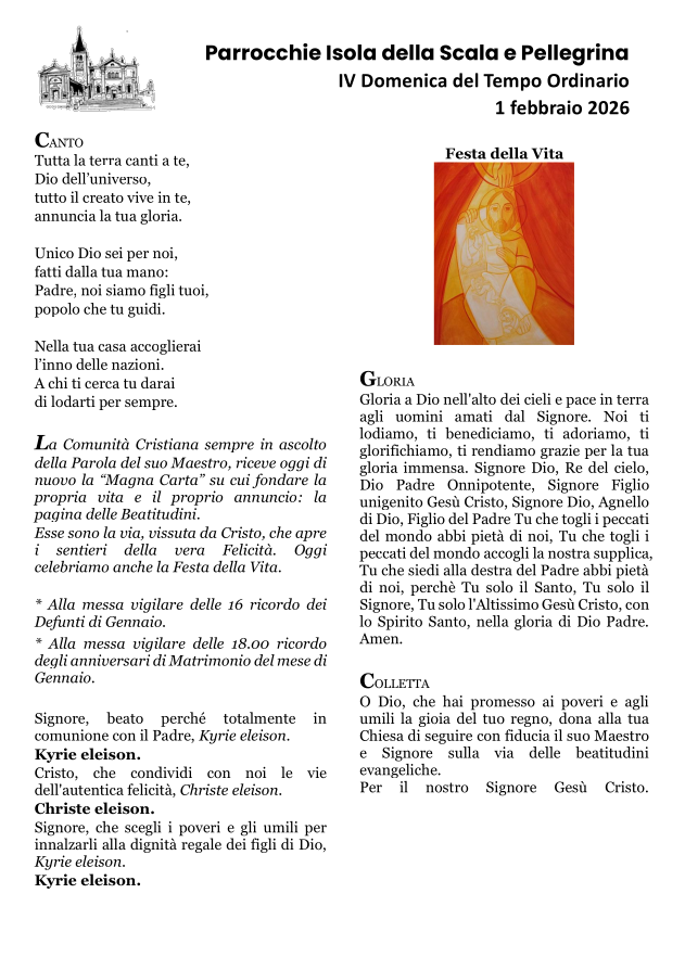 IV Domenica del Tempo Ordinario - Anno A