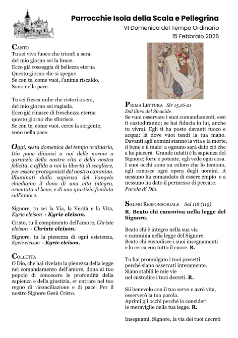 VI Domenica del Tempo Ordinario - Anno A