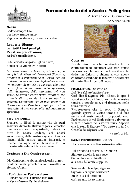 V Domenica di Quaresima - Anno A