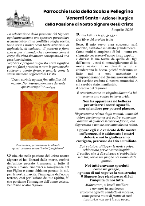 Foglio liturgico del Venerdì Santo