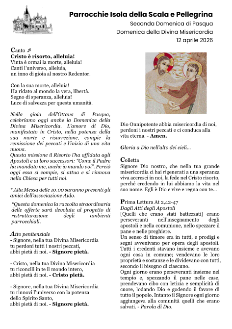 II Domenica di Pasqua - Domenica della Divina Misericordia