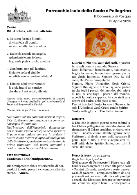 III Domenica di Pasqua - Anno A