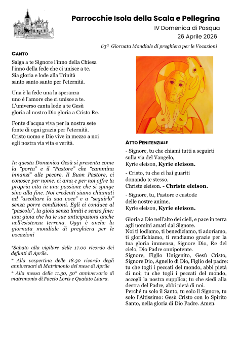 IV Domenica di Pasqua - Anno A