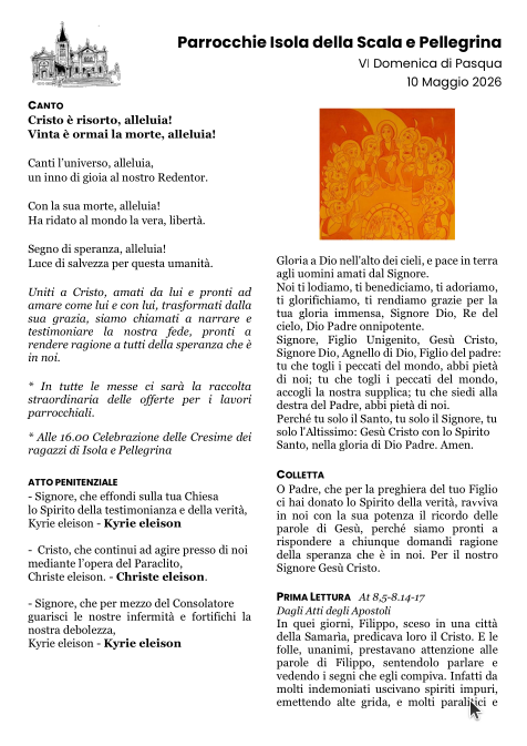 VI Domenica di Pasqua - Anno A