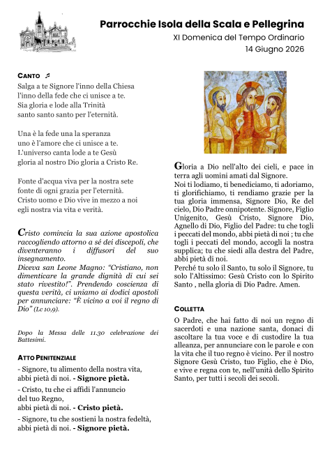 XI Domenica del Tempo Ordinario - Anno A