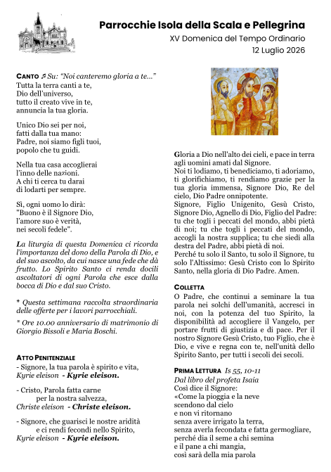 XV Domenica del Tempo Ordinario - Anno A