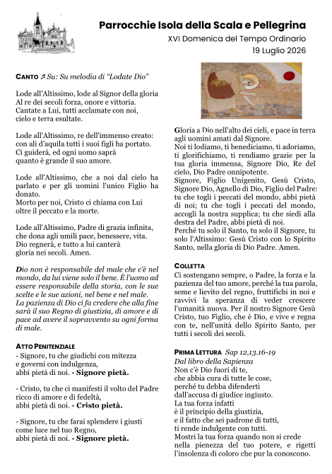 XVI Domenica del Tempo Ordinario - Anno A