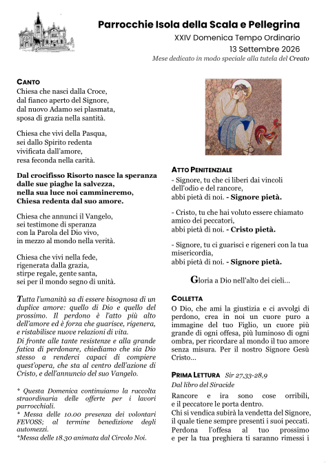 XXIV Domenica del Tempo Ordinario - Anno A