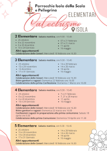 Calendario Catechhismo Elementari