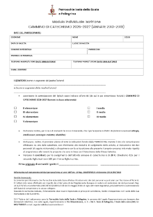Modulo Iscrizione Catechismi 2026-2027
